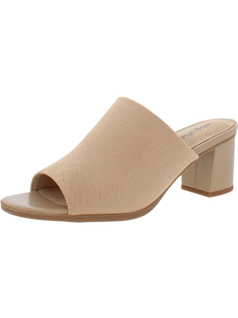 Easy Street Women's Nude Open-Toe Block Heel Slide